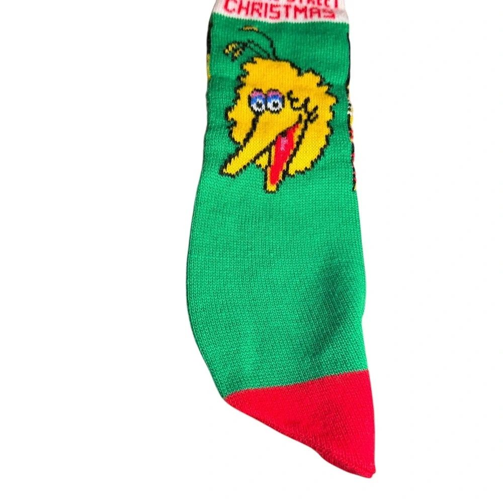 Vintage Sesame‎ Street Christmas Stocking Big Bird Knitted Holiday Decor
